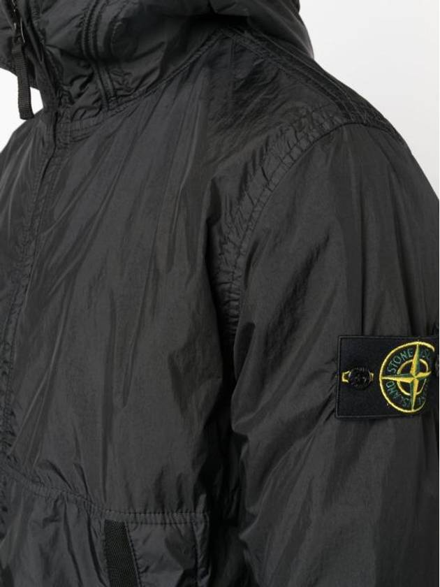 Men's Garment Dyed Crinkle Reps Recycled Nylon Primaloft TC Hooded Jacket Black - STONE ISLAND - BALAAN 6