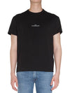 Reverse Embroidered Logo Stitched Cotton Short Sleeve T-Shirt Black - MAISON MARGIELA - BALAAN 2