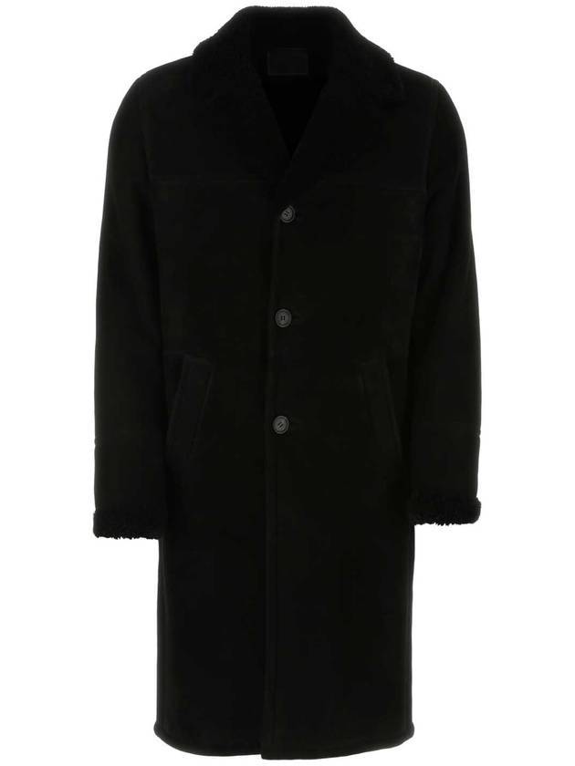 shearling single coat black - PRADA - BALAAN 1