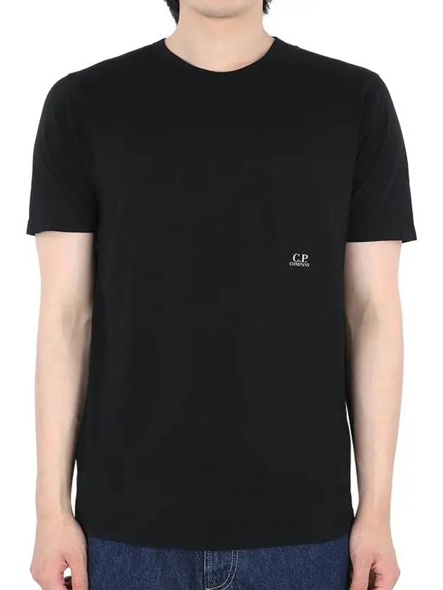 Small Logo Pocket Cotton Short Sleeve T-Shirt Black - CP COMPANY - BALAAN 2