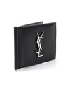 Monogram Money Clip Half Wallet Black - SAINT LAURENT - BALAAN 4