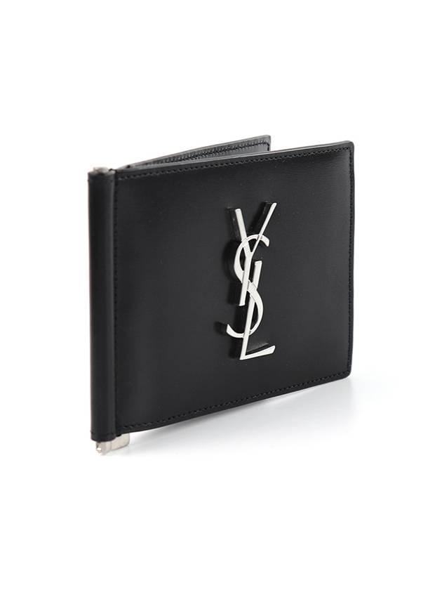 Monogram Money Clip Half Wallet Black - SAINT LAURENT - BALAAN 4