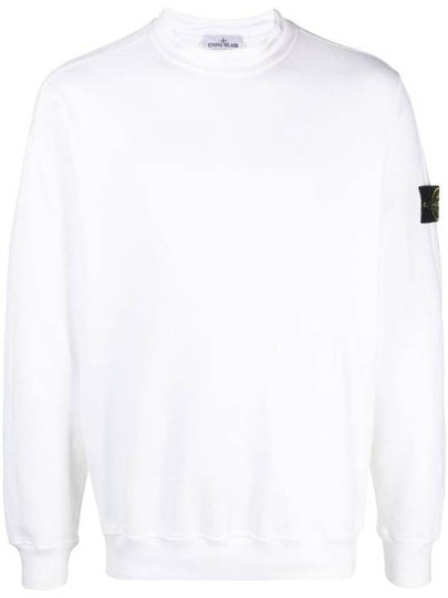 Stretch Cotton Fleece Mock Turtleneck Sweatshirt White - STONE ISLAND - BALAAN 2