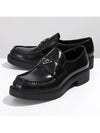 Chocolate Brushed Leather Loafers Black - PRADA - BALAAN 2