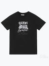 Thin Jersey Puppy Love Relaxed Short Sleeve T-Shirt Black - GANNI - BALAAN 2