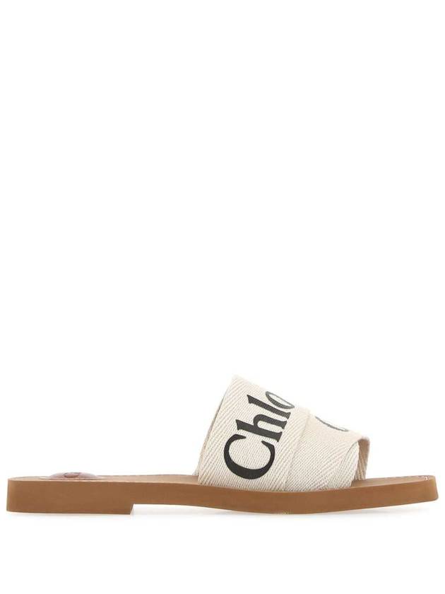 Woody Logo Flat Mule Slippers White - CHLOE - BALAAN 2