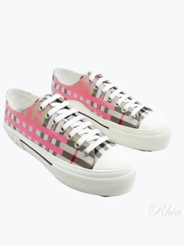 check print lace-up low-top sneakers beige pink - BURBERRY - BALAAN 2