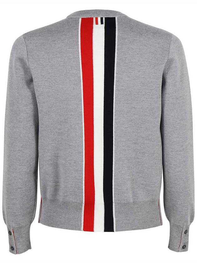 Center Back Striped Stitch Merino Wool Knit Top Grey - THOM BROWNE - BALAAN 3