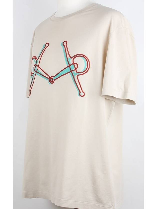 Horsebit Logo Short Sleeve T Shirt L - HERMES - BALAAN 3