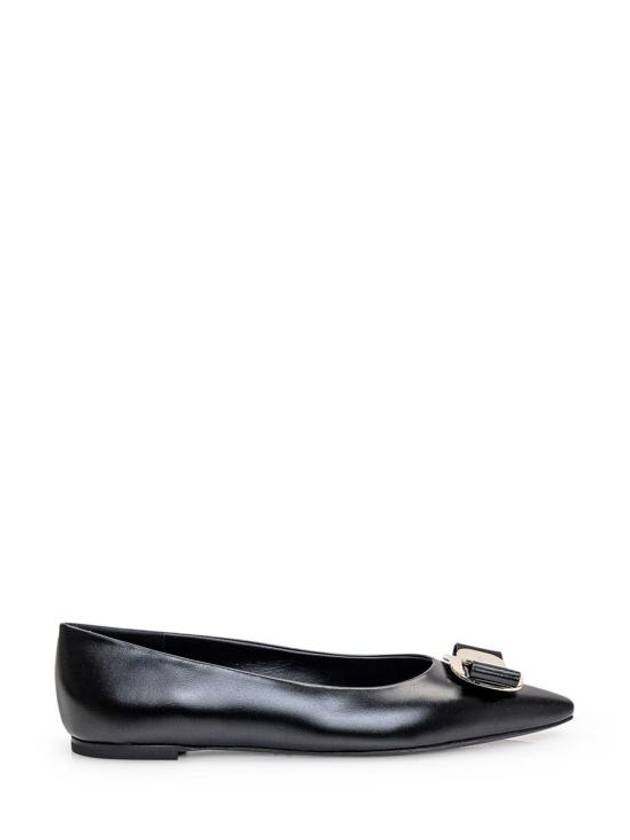 New Vara Plate Ballet Flat Black - SALVATORE FERRAGAMO - BALAAN 2