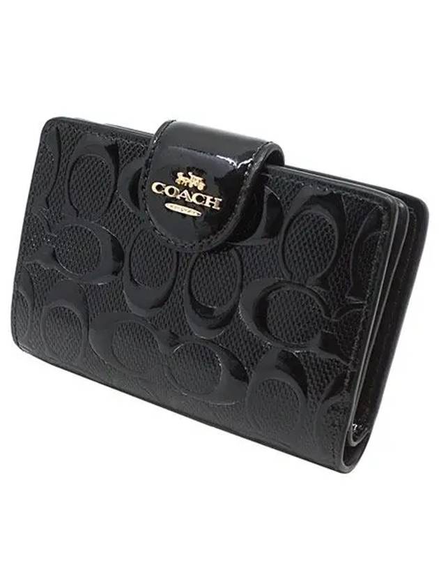 Signature Leather Medium Corner Zipper Wallet CV414 IMBLK - COACH - BALAAN 2