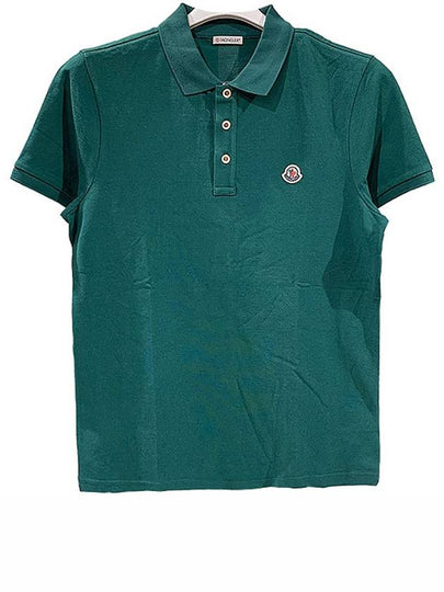 Logo Patch Polo Shirt Green - MONCLER - BALAAN 2