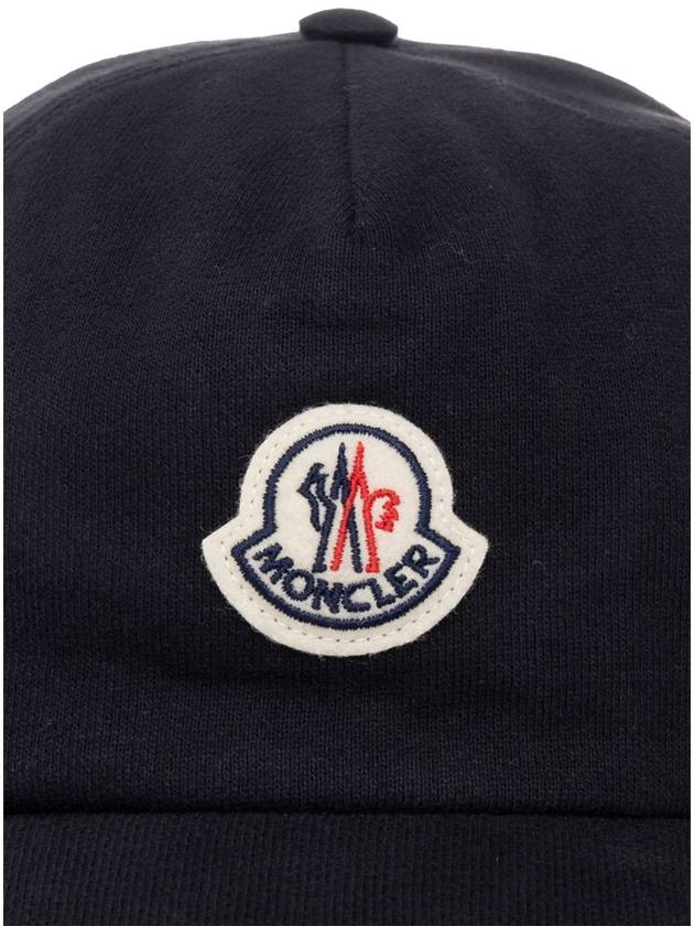 Fleece Logo Patch Cotton Baseball Ball Cap Navy - MONCLER - BALAAN 5