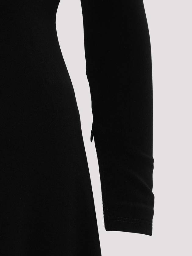 Women's Stretch Crepe Twill Long Dress Black - BALENCIAGA - BALAAN 4