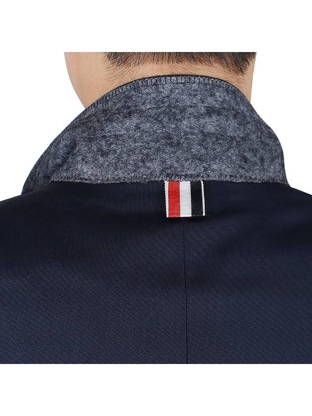 Typewriter Cloth Grosgrain Placket Sport Jacket Navy - THOM BROWNE - BALAAN 10