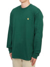 Men's Chase Mini Embroid Logo Long Sleeve T-Shirt Chervil - CARHARTT WIP - BALAAN 3