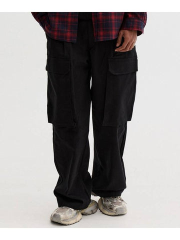 Twill wide pocket cargo pants black - THEN OUR - BALAAN 1