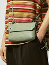 Piping leather strap flap mini bag utility key ring basil - S SY - BALAAN 1