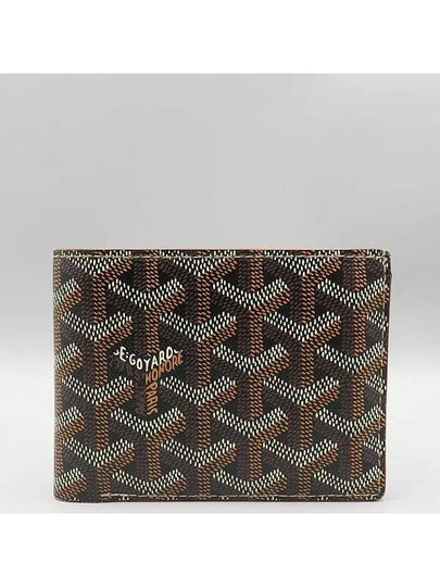 Black Brown Leather VICTOIRE 8CC Half Wallet - GOYARD - BALAAN 2