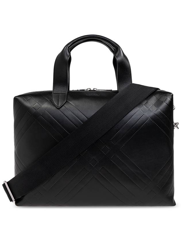 Burberry Leather Briefcase, Men's, Black - BURBERRY - BALAAN 1