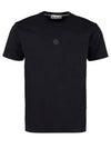 Embroidered Logo Short Sleeve T-Shirt Black - STONE ISLAND - BALAAN 2