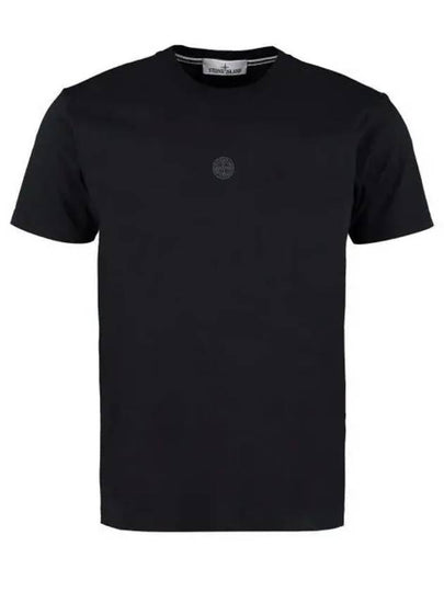 Embroidered Logo Short Sleeve T-Shirt Black - STONE ISLAND - BALAAN 2