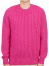 Crew Neck Lambswool Knit Top Pink - DRUMOHR - BALAAN 1