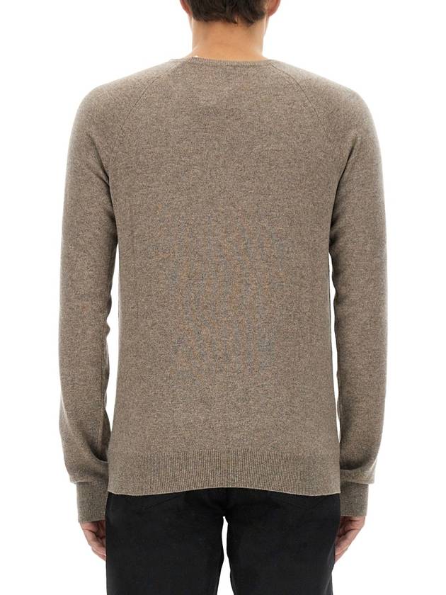 Cassandre crew neck long sleeve knit top beige - SAINT LAURENT - BALAAN 8