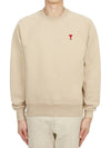 Cotton Heart Logo Sweatshirt Champagne - AMI - BALAAN 2