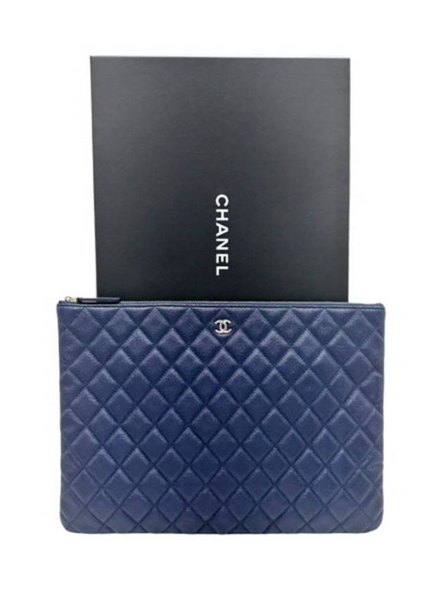 Women s A82552 Caviar Skin Classic Silver COCO Logo Large Clutch - CHANEL - BALAAN 8