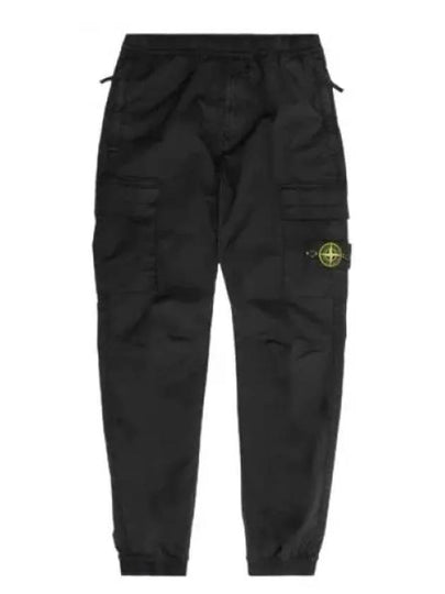 Banding Waist Tapered Cargo Straight Pants Black - STONE ISLAND - BALAAN 2