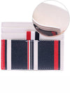 Three Stripe Tab Striped Single Card Wallet Navy White - THOM BROWNE - BALAAN 2