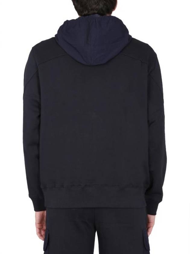 PS Happy Contrast Nylon Hoodie Navy - PAUL SMITH - BALAAN 3