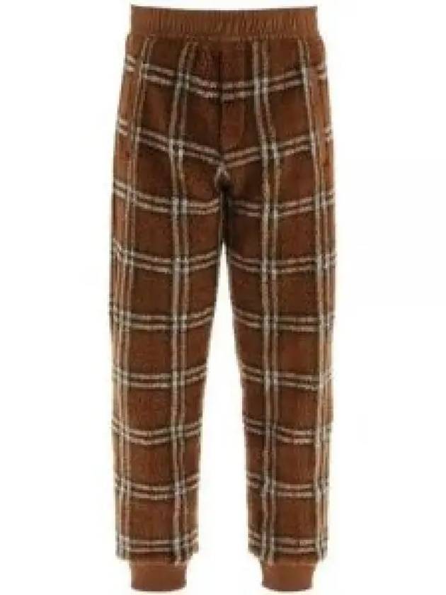 Check Fleece Track Pants Brown - BURBERRY - BALAAN 2