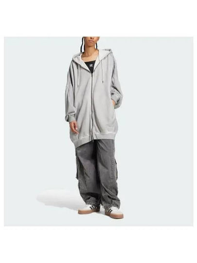 Adelenium 2 Washed Oversized Zip Up Hoodie Grey - ADIDAS - BALAAN 2