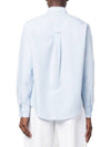 Small Heart Logo Gingham Button Long Sleeves Shirt Sky Blue - AMI - BALAAN 5