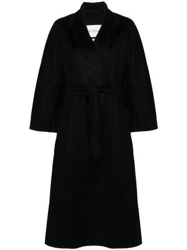 Ludmilla Belted Single Coat Black - MAX MARA - BALAAN 1