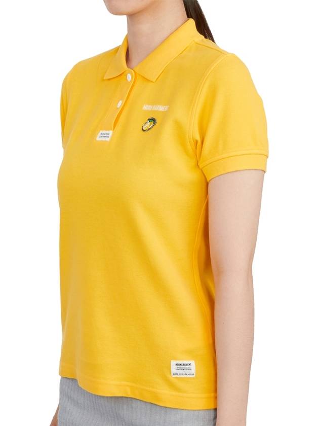 Women’s Icon Short Sleeve PK Shirt Yellow - HORN GARMENT - BALAAN 3