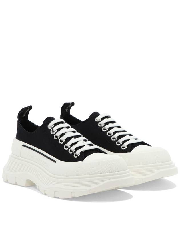 Tread Slick Low Top Sneakers Black White - ALEXANDER MCQUEEN - BALAAN 3