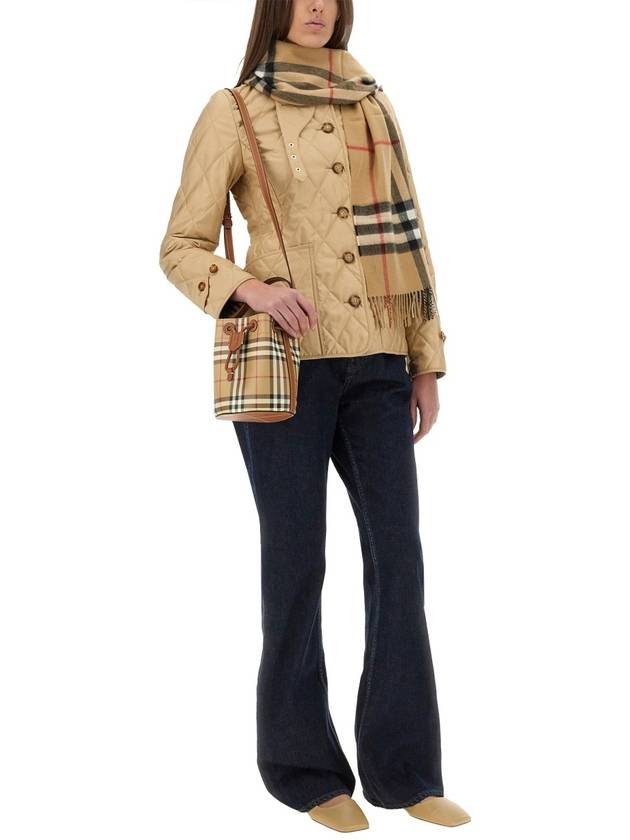 diamond quilted button jacket beige - BURBERRY - BALAAN 3