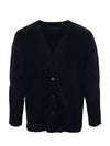 V-Neck Pleated Cardigan Navy - ISSEY MIYAKE - BALAAN 2