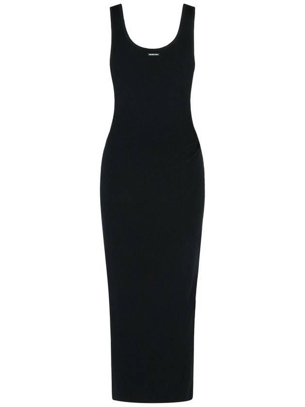 Michael Kors 'Ruched' Black Wool Blend Dress - MICHAEL KORS - BALAAN 3