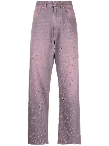 Distressed Effect Straight Jeans Pink - MAISON MARGIELA - BALAAN 1