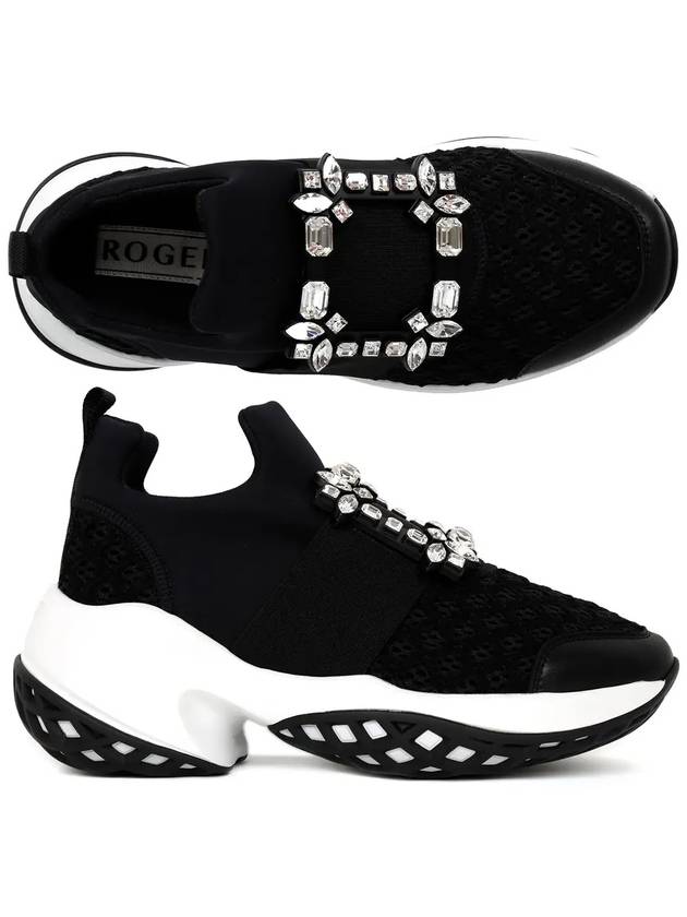 Viv Run Strass Buckle Low Top Sneakers Black - ROGER VIVIER - BALAAN 2