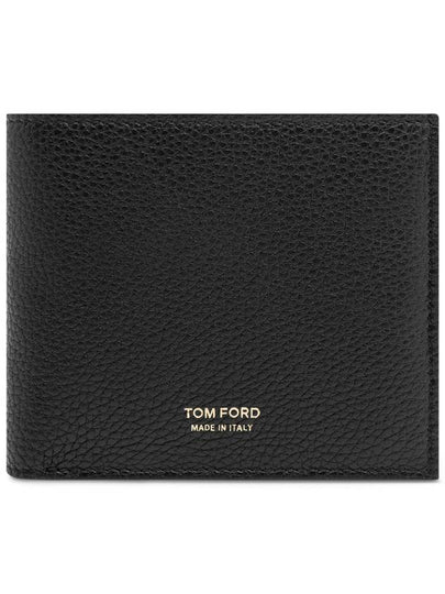 Men's T-Line Small Grain Leather Half Wallet Black - TOM FORD - BALAAN 2