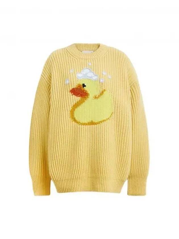 Crew Neck Duck Recycled Wool Knit Top Yellow - COACH - BALAAN 2