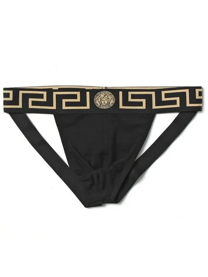 Men's Greca Border Jock Strap Briefs Black - VERSACE - BALAAN 2