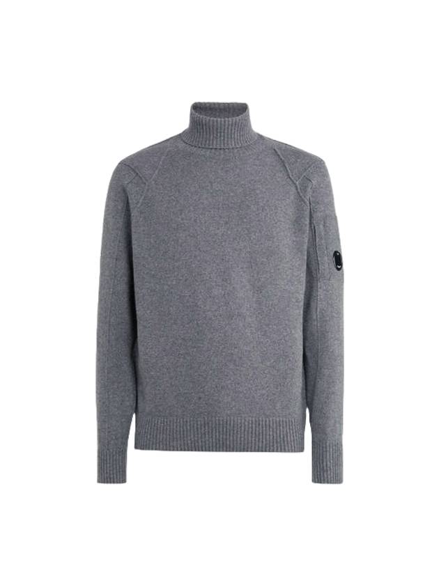 Lens Detail Lambswool Turtleneck Grey - CP COMPANY - BALAAN 1