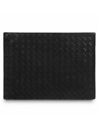 Intrecciato Document Case Clutch Bag Black - BOTTEGA VENETA - BALAAN 2