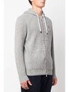 Cashmere English Rib Knit Hooded Cardigan Light Gray - BRUNELLO CUCINELLI - BALAAN 5